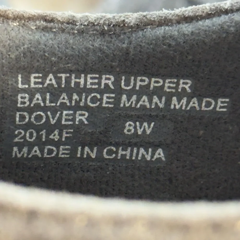 Earth Origins Dover Gray Leather & Suede Shoes Women's 8W Bungee Lace Slip on